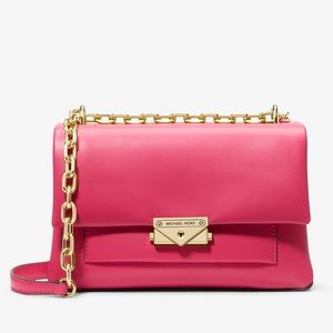Michael Kors Medium Electric Pink Flap Pocket Shoulder Bag